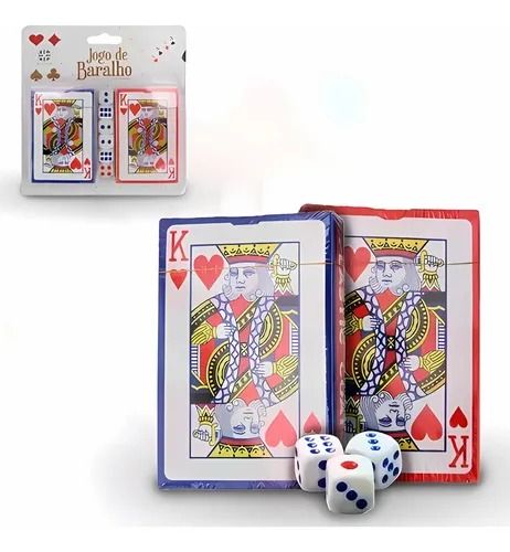 JOGO BARALHO C/2 E 6 DADOS